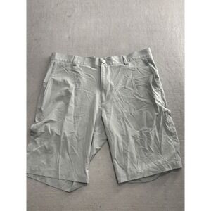 Peter Millar Mens Golf Shorts Gray Size 34 Flat Front Performance Stretch